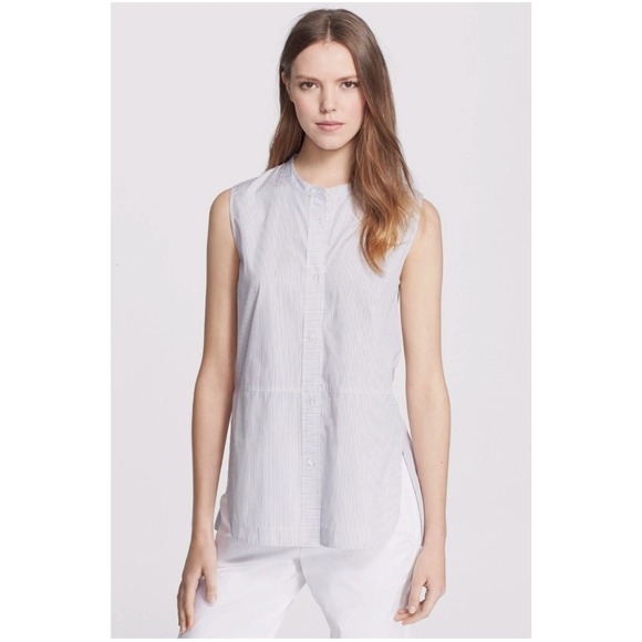 Vince Tops - Vince Striped‎ Sleeveless Blouse Tunic XXS Button Front Top
